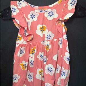 Cat & Jack Coral Pink Floral Ruffle Sleeve Dress